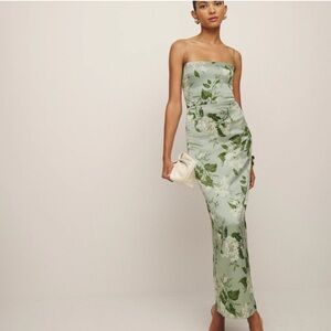 Reformation Silk Frankie Dress in Tea Garden Size 0